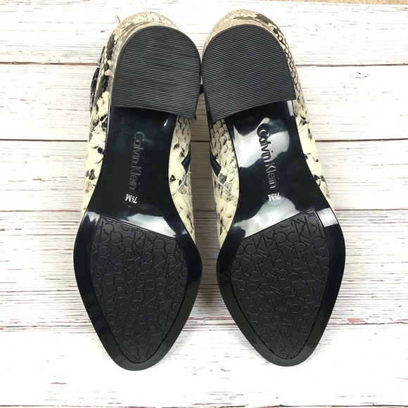 Calvin Klein Freema Two Tone‎ Snakeskin Leather Bootie Size 8 Women - Picture 5 of 10